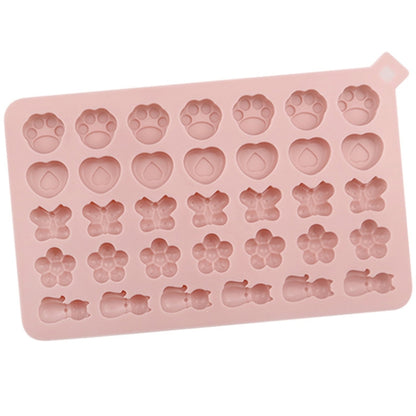 34 Grids Cats Butterfly Flower Silicone Mould DIY Cookie And Candy Decoration Molds, 34 Grids Cats Butterfly Flower