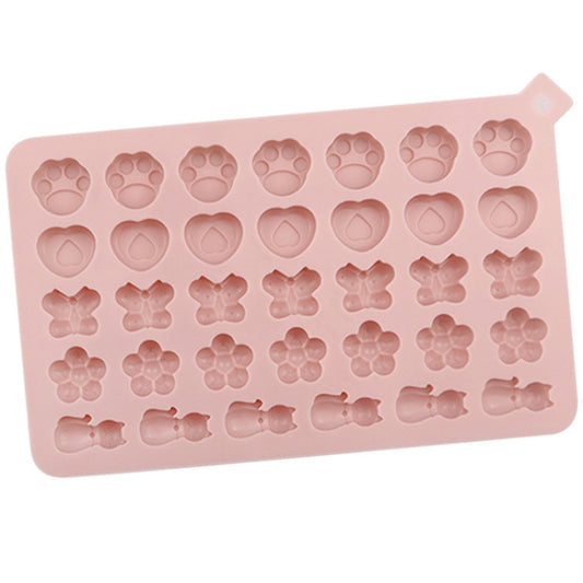 34 Grids Cats Butterfly Flower Silicone Mould DIY Cookie And Candy Decoration Molds, 34 Grids Cats Butterfly Flower