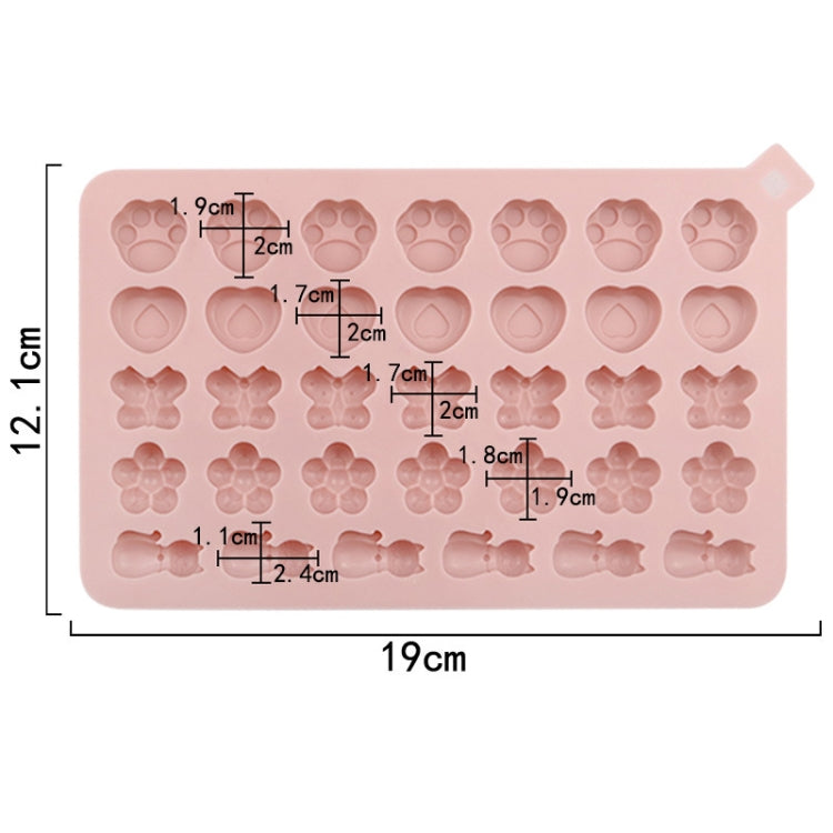 34 Grids Cats Butterfly Flower Silicone Mould DIY Cookie And Candy Decoration Molds, 34 Grids Cats Butterfly Flower