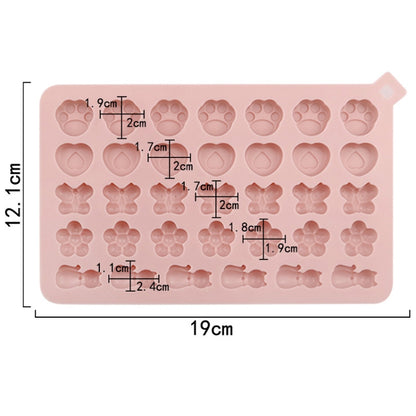 34 Grids Cats Butterfly Flower Silicone Mould DIY Cookie And Candy Decoration Molds, 34 Grids Cats Butterfly Flower