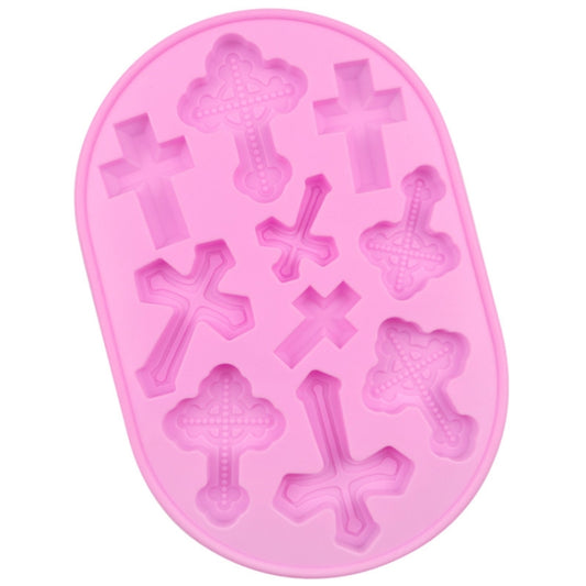 10 Grids Vintage Cross Silicone Chocolate Mould Cake Decoration Molds, 10 Grids Cross