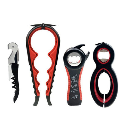 Multifunctional 4 In 1 Bottle Opener Household Saving Force Opener, Style 1 (Black Red), Style 1 (Blue), Style 2 (Black Red)