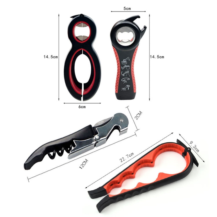 Multifunctional 4 In 1 Bottle Opener Household Saving Force Opener, Style 1 (Black Red), Style 1 (Blue), Style 2 (Black Red)