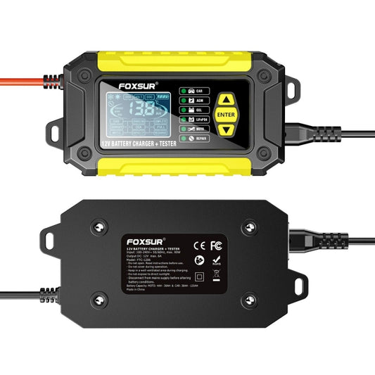FOXSUR Cars Motorcycles 12V Lithium Cattery Charger With Battery Detection
