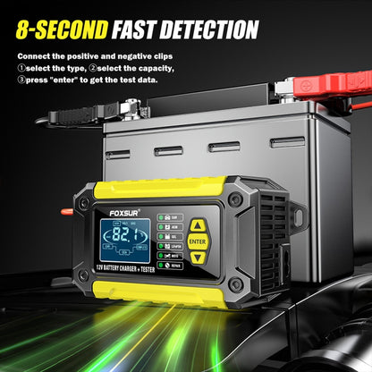 FOXSUR Cars Motorcycles 12V Lithium Cattery Charger With Battery Detection