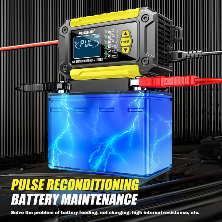 FOXSUR Cars Motorcycles 12V Lithium Cattery Charger With Battery Detection