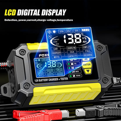 FOXSUR Cars Motorcycles 12V Lithium Cattery Charger With Battery Detection