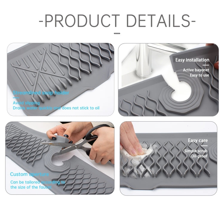 Slope Silicone Faucet Drain Pad Splash-proof Sink Faucet Mat