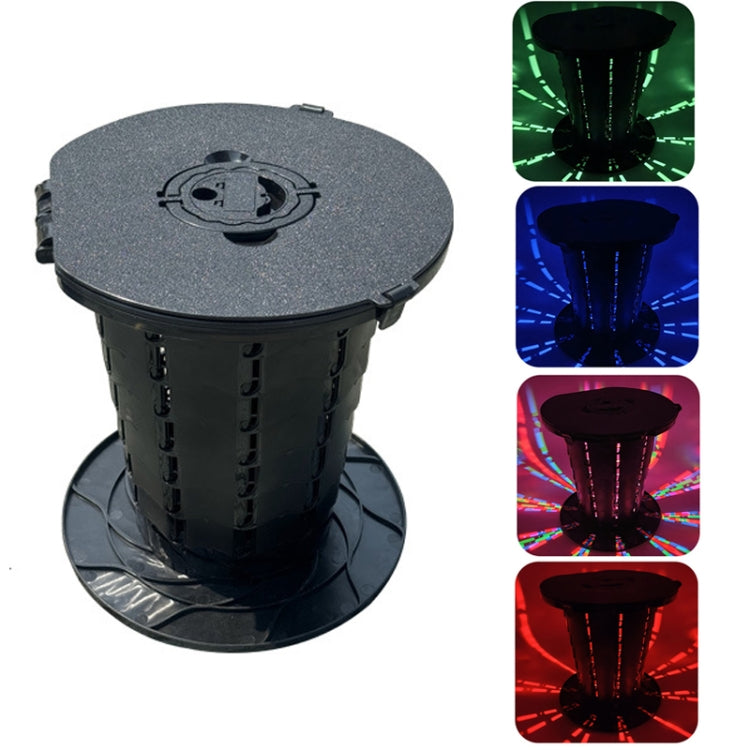 Retractable Portable Travel Toilet Collapsible Stool for Outdoors Fishing Camping, Ordinary White, Ordinary Black, With Light White, With Light Black