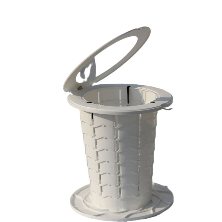 Retractable Portable Travel Toilet Collapsible Stool for Outdoors Fishing Camping, Ordinary White, Ordinary Black, With Light White, With Light Black