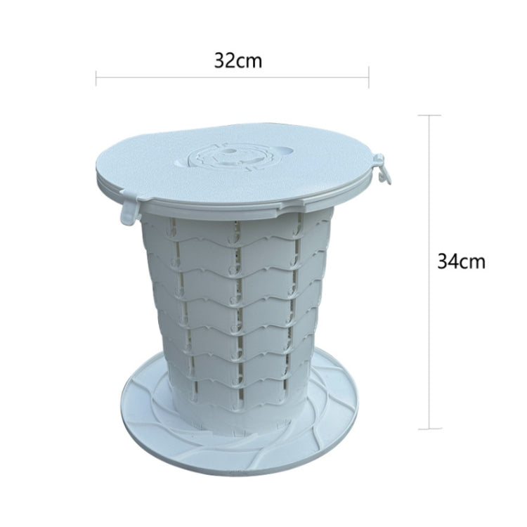 Retractable Portable Travel Toilet Collapsible Stool for Outdoors Fishing Camping, Ordinary White, Ordinary Black, With Light White, With Light Black