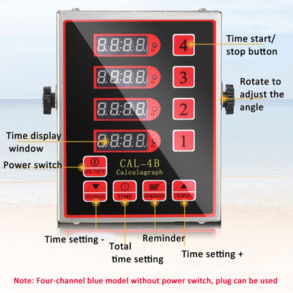 4 Channels Commercial Kitchen Timer With Loud Alarm Adjustable Cooking Reminder, EU Plug, US Plug, UK Plug, AU Plug