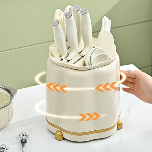 Kitchen Rotating Knife Rack Multi-functional Cutlery Shelf Home All-in-One Chopsticks Storage Rack