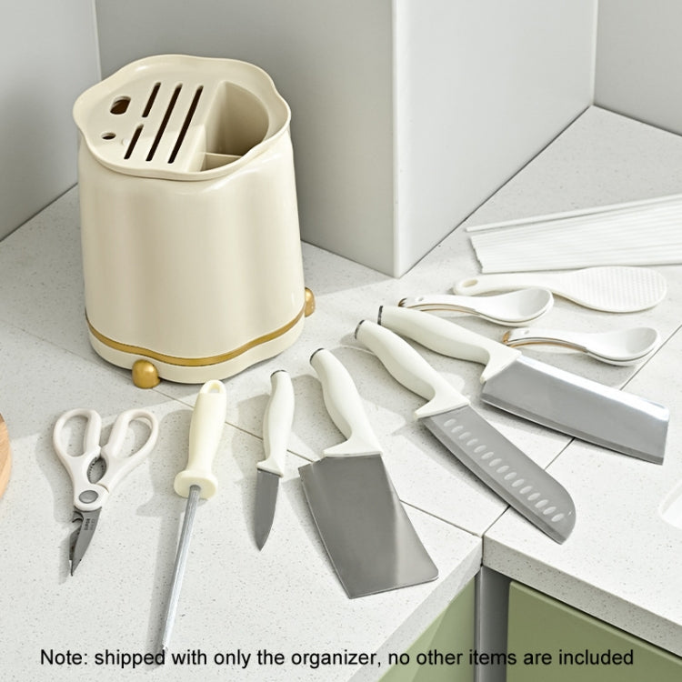 Kitchen Rotating Knife Rack Multi-functional Cutlery Shelf Home All-in-One Chopsticks Storage Rack