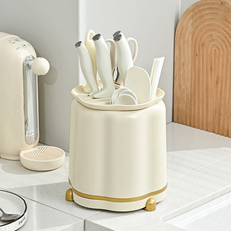 Kitchen Rotating Knife Rack Multi-functional Cutlery Shelf Home All-in-One Chopsticks Storage Rack