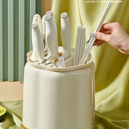 Kitchen Rotating Knife Rack Multi-functional Cutlery Shelf Home All-in-One Chopsticks Storage Rack