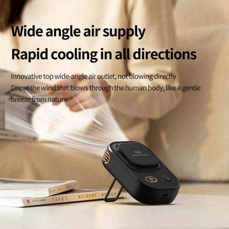 HX-150A Outdoor Digital Display Silent USB Charging Bladeless Waist Hanging Neck Fan