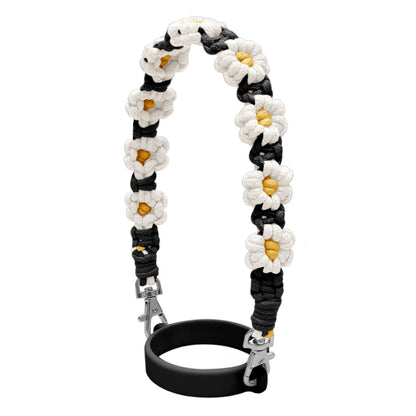 For 16-40oz Stanley Mug Lanyard Silicone Loop Boho Daisy Cute Flower Hand-Woven Mug Cover