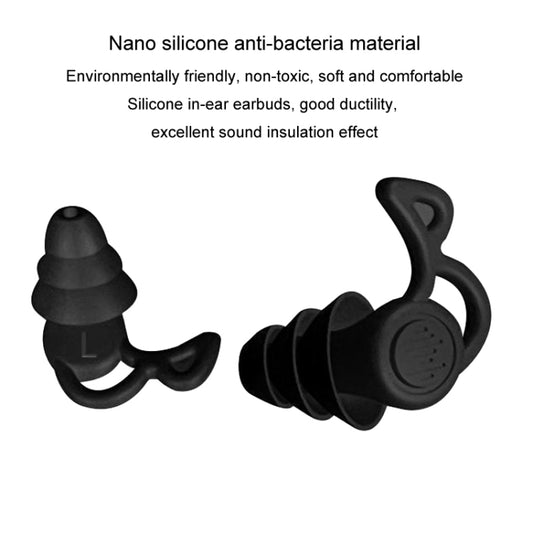 Noise Canceling Sleeping Earplugs Triple Layer Soundproofing Silicone Swimming Earplugs, Triple Layer