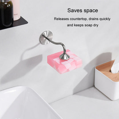 Bathroom Stainless Steel Magnetic Soap Holder Wall Mounted No Hole Soap Hanger, Nail-free Glue, Adhesive-backed