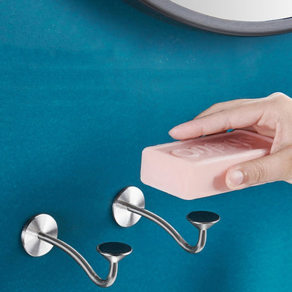 Bathroom Stainless Steel Magnetic Soap Holder Wall Mounted No Hole Soap Hanger, Nail-free Glue, Adhesive-backed