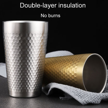 304 Stainless Steel Hammer Mug Thickened Double-Layer Restaurant Tea Cups, 175ml, 260ml, 300ml, 350ml, 450ml