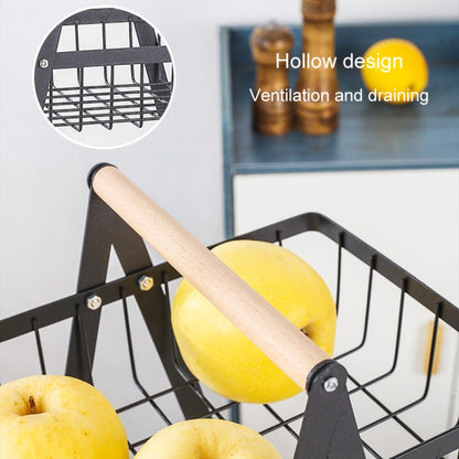 3-Layer Handheld Fruit Basket Removable Living Room Kitchen Bread Snacks Storage Basket, Black, White, Gray
