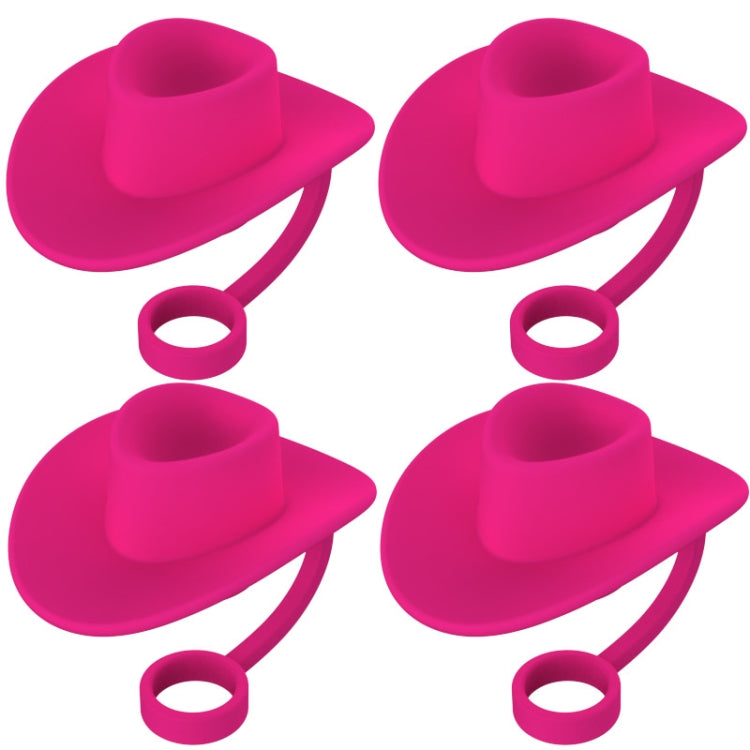4pcs /Set Silicone Straw Cap 6-10mm Universal Size Dust Plugs, Cowboy Hat Rose Red, Cowboy Hat Black, Cowboy Hat Brown, Vintage Hat Rose Red, Vintage Hat Brown, Vintage Hat Black, Hanging Rope Cowboy Hat Brown, Hanging Rope Cowboy Hat Black������������...