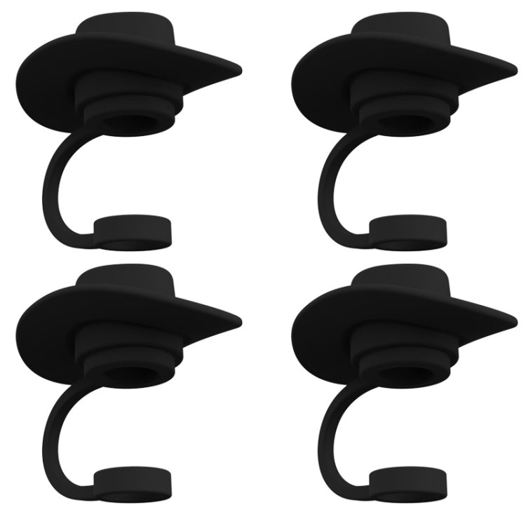 4pcs /Set Silicone Straw Cap 6-10mm Universal Size Dust Plugs, Cowboy Hat Rose Red, Cowboy Hat Black, Cowboy Hat Brown, Vintage Hat Rose Red, Vintage Hat Brown, Vintage Hat Black, Hanging Rope Cowboy Hat Brown, Hanging Rope Cowboy Hat Black������������...
