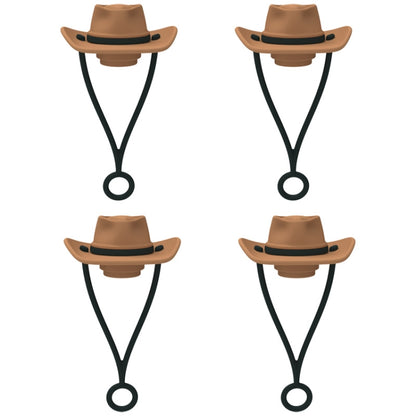 4pcs /Set Silicone Straw Cap 6-10mm Universal Size Dust Plugs, Cowboy Hat Rose Red, Cowboy Hat Black, Cowboy Hat Brown, Vintage Hat Rose Red, Vintage Hat Brown, Vintage Hat Black, Hanging Rope Cowboy Hat Brown, Hanging Rope Cowboy Hat Black������������...