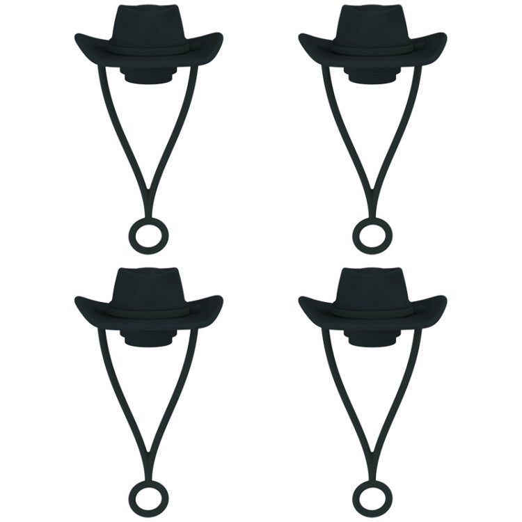 4pcs /Set Silicone Straw Cap 6-10mm Universal Size Dust Plugs, Cowboy Hat Rose Red, Cowboy Hat Black, Cowboy Hat Brown, Vintage Hat Rose Red, Vintage Hat Brown, Vintage Hat Black, Hanging Rope Cowboy Hat Brown, Hanging Rope Cowboy Hat Black������������...