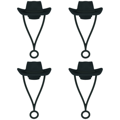 4pcs /Set Silicone Straw Cap 6-10mm Universal Size Dust Plugs, Cowboy Hat Rose Red, Cowboy Hat Black, Cowboy Hat Brown, Vintage Hat Rose Red, Vintage Hat Brown, Vintage Hat Black, Hanging Rope Cowboy Hat Brown, Hanging Rope Cowboy Hat Black������������...