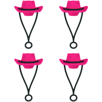 4pcs /Set Silicone Straw Cap 6-10mm Universal Size Dust Plugs, Cowboy Hat Rose Red, Cowboy Hat Black, Cowboy Hat Brown, Vintage Hat Rose Red, Vintage Hat Brown, Vintage Hat Black, Hanging Rope Cowboy Hat Brown, Hanging Rope Cowboy Hat Black������������...