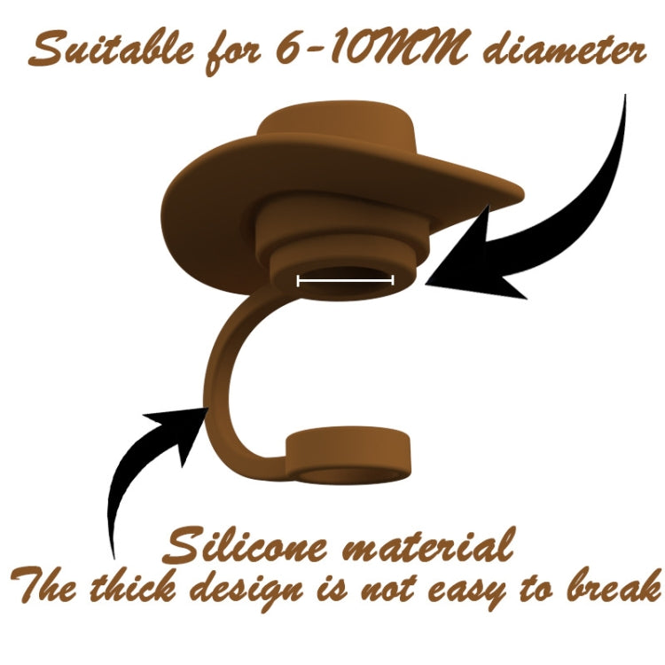 4pcs /Set Silicone Straw Cap 6-10mm Universal Size Dust Plugs, Cowboy Hat Rose Red, Cowboy Hat Black, Cowboy Hat Brown, Vintage Hat Rose Red, Vintage Hat Brown, Vintage Hat Black, Hanging Rope Cowboy Hat Brown, Hanging Rope Cowboy Hat Black������������...
