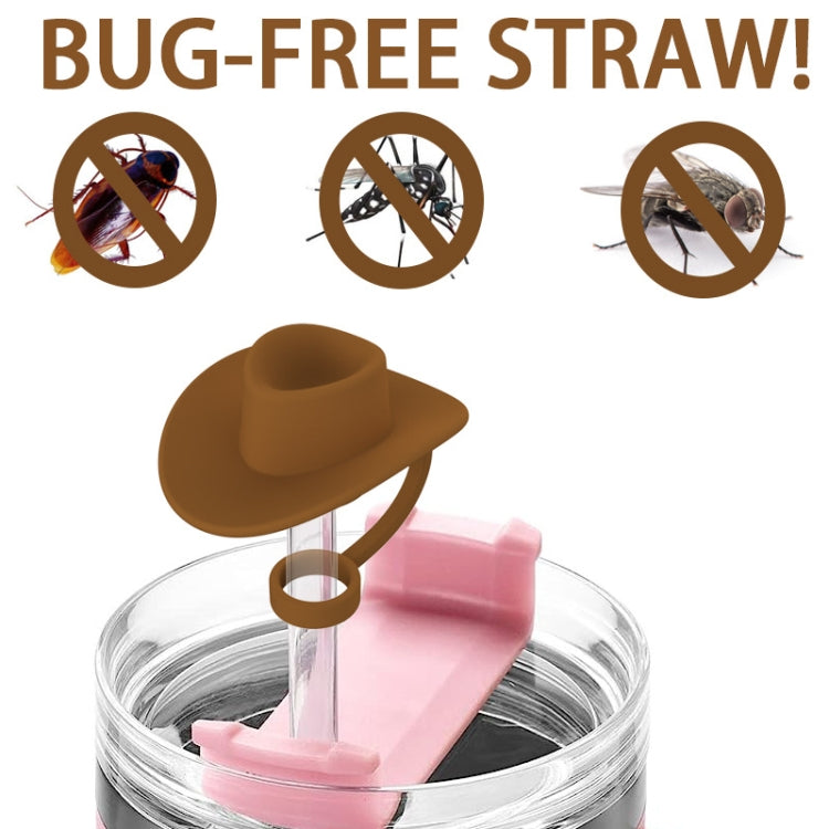4pcs /Set Silicone Straw Cap 6-10mm Universal Size Dust Plugs, Cowboy Hat Rose Red, Cowboy Hat Black, Cowboy Hat Brown, Vintage Hat Rose Red, Vintage Hat Brown, Vintage Hat Black, Hanging Rope Cowboy Hat Brown, Hanging Rope Cowboy Hat Black������������...