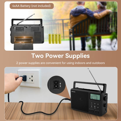 Retekess TR638 LCD Digital Display Full-Band Bluetooth FM Radio Support External Antenna