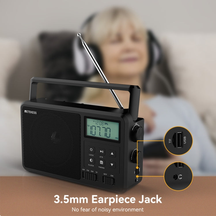 Retekess TR638 LCD Digital Display Full-Band Bluetooth FM Radio Support External Antenna