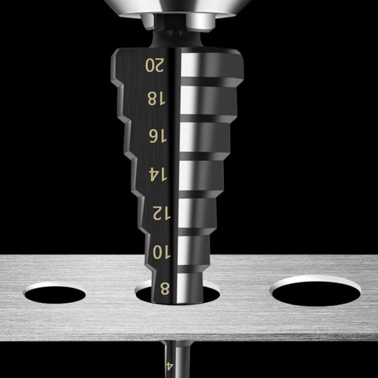 Hexagonal Shank Nitrided Straight Fluted Step Drill HSS Pagoda Drill Hole Opener, 3pcs / Set