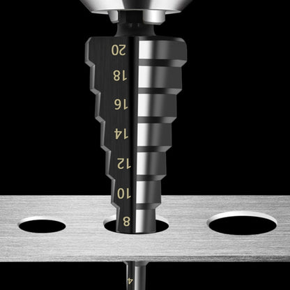 Hexagonal Shank Nitrided Straight Fluted Step Drill HSS Pagoda Drill Hole Opener, 3pcs / Set