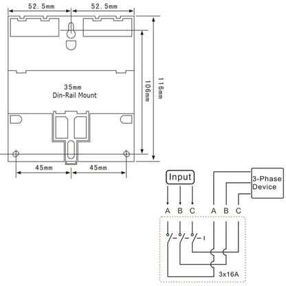 SINOTIMER TM613 380V 16A Three-Phase Programmable Time Switch With Backlight
