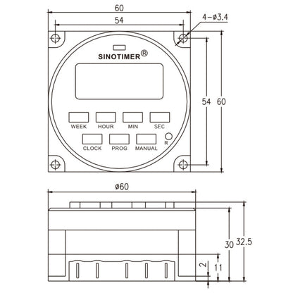 SINOTIMER TM618SH  1 Second Interval Digital LCD Timer Switch Programmable Time Relay