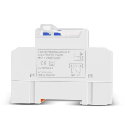 16A Din Rail Mount Digital Timer Switch Microcomputer Weekly Programmable Time Relay Control