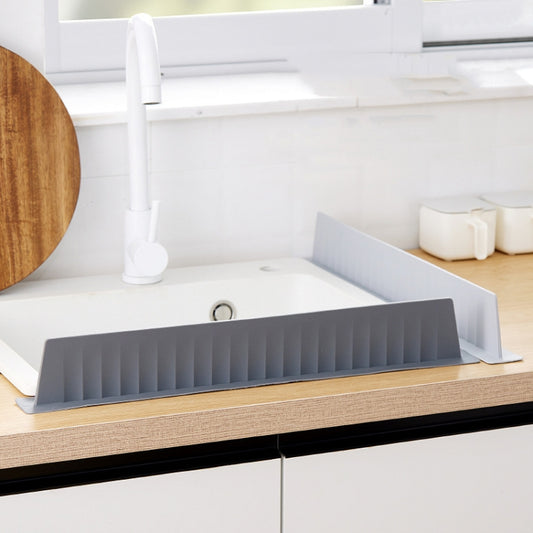 Silicone Kitchen Sink Splash Guard Countertop Water Blocking Splashback, White, Light Gray, Deep Gray