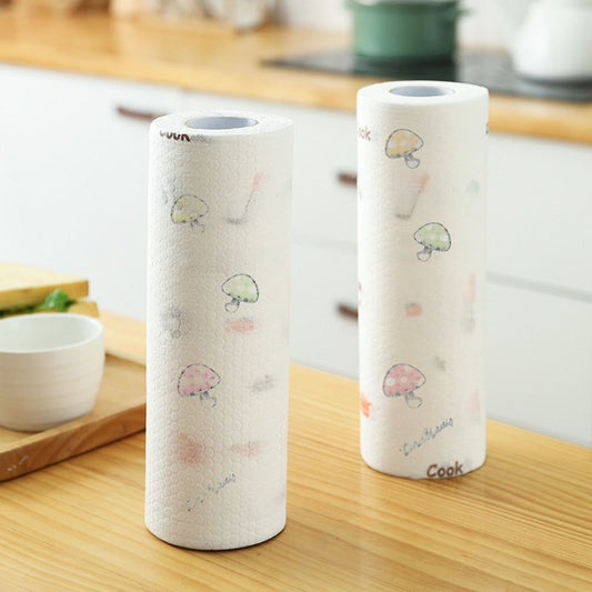 Thickened Disposable Dishwashing Cloth Rag Wet And Dry Oil-absorbing Kitchen Paper, 25pcs /Roll, 40pcs /Roll, 70pcs /Roll, 88pcs /Roll, 98pcs /Roll