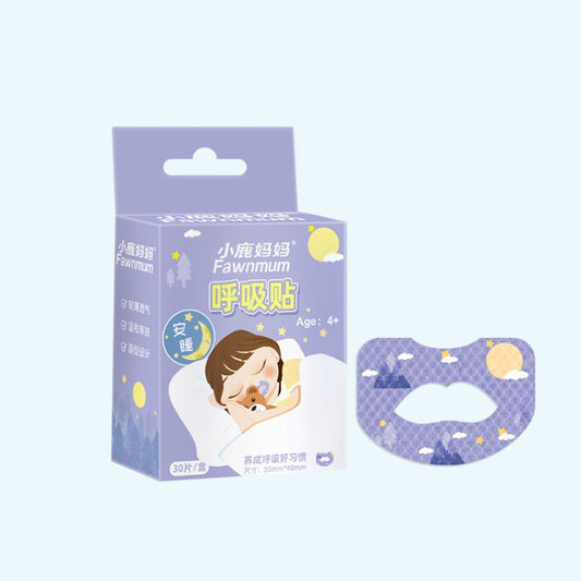 30pcs /Box Fawnmum Mouth Breathing Patch Night Stop Snoring Patch Anti-Snoring Closed Mouth Patch, Children Purple, Children Blue, Adult Pink, Adult Blue