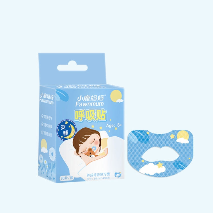 30pcs /Box Fawnmum Mouth Breathing Patch Night Stop Snoring Patch Anti-Snoring Closed Mouth Patch, Children Purple, Children Blue, Adult Pink, Adult Blue