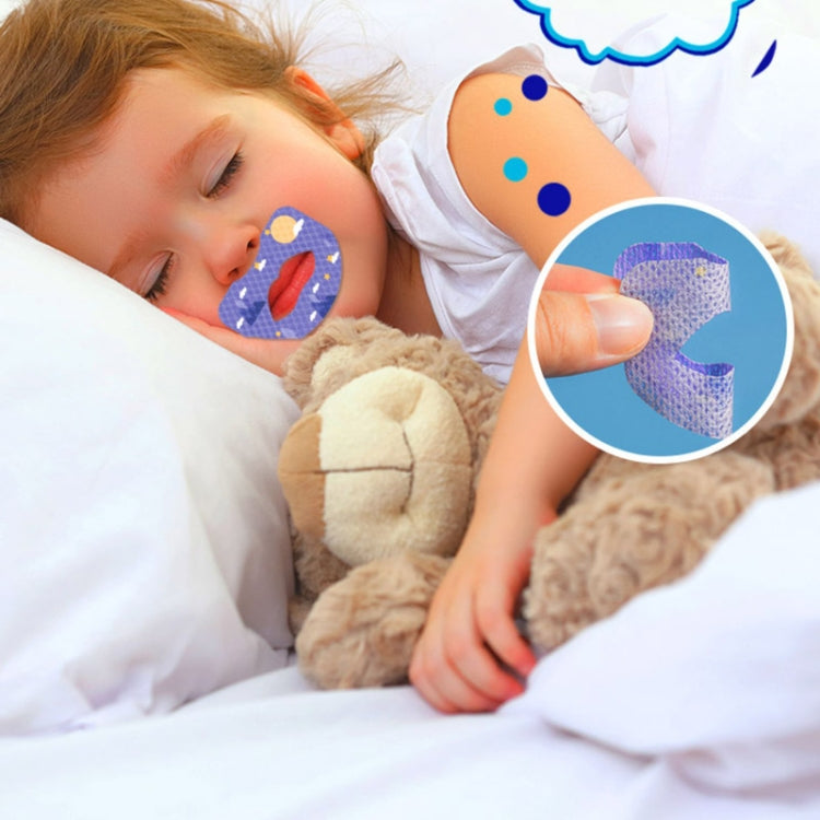 30pcs /Box Fawnmum Mouth Breathing Patch Night Stop Snoring Patch Anti-Snoring Closed Mouth Patch, Children Purple, Children Blue, Adult Pink, Adult Blue