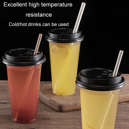 100pcs /Pack 6x197mm Disposable Paper Straws Biodegradable Party Drinking Straws Dessert Table Decoration Prop, White, Black, Kraft Paper