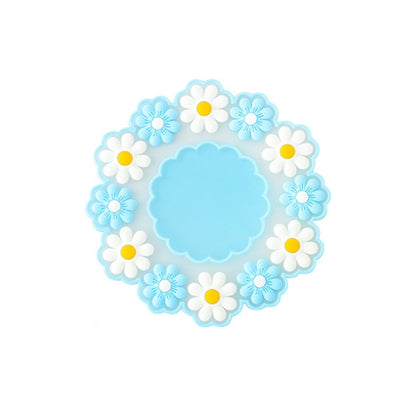 Household High Temperature Resistant Daisy Coasters Kitchen Tabletop Insulation Mat, Pink Small, Blue Small, Pink Medium, Blue Medium, Pink Large, Blue Large