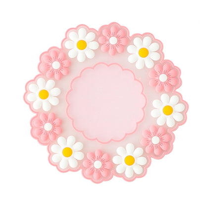 Household High Temperature Resistant Daisy Coasters Kitchen Tabletop Insulation Mat, Pink Small, Blue Small, Pink Medium, Blue Medium, Pink Large, Blue Large